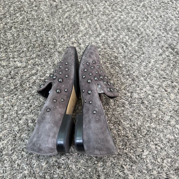 Donald J PLINER Loyd Studded Gray Suede Leather Loafers Size 8 M EUC - Picture 5 of 8